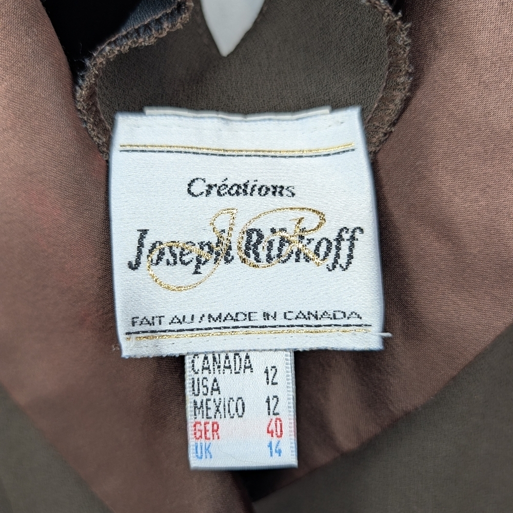 Joseph Ribkoff Y2K Made in Canada Satin Trim Blazer 12 - Picture 4 of 13